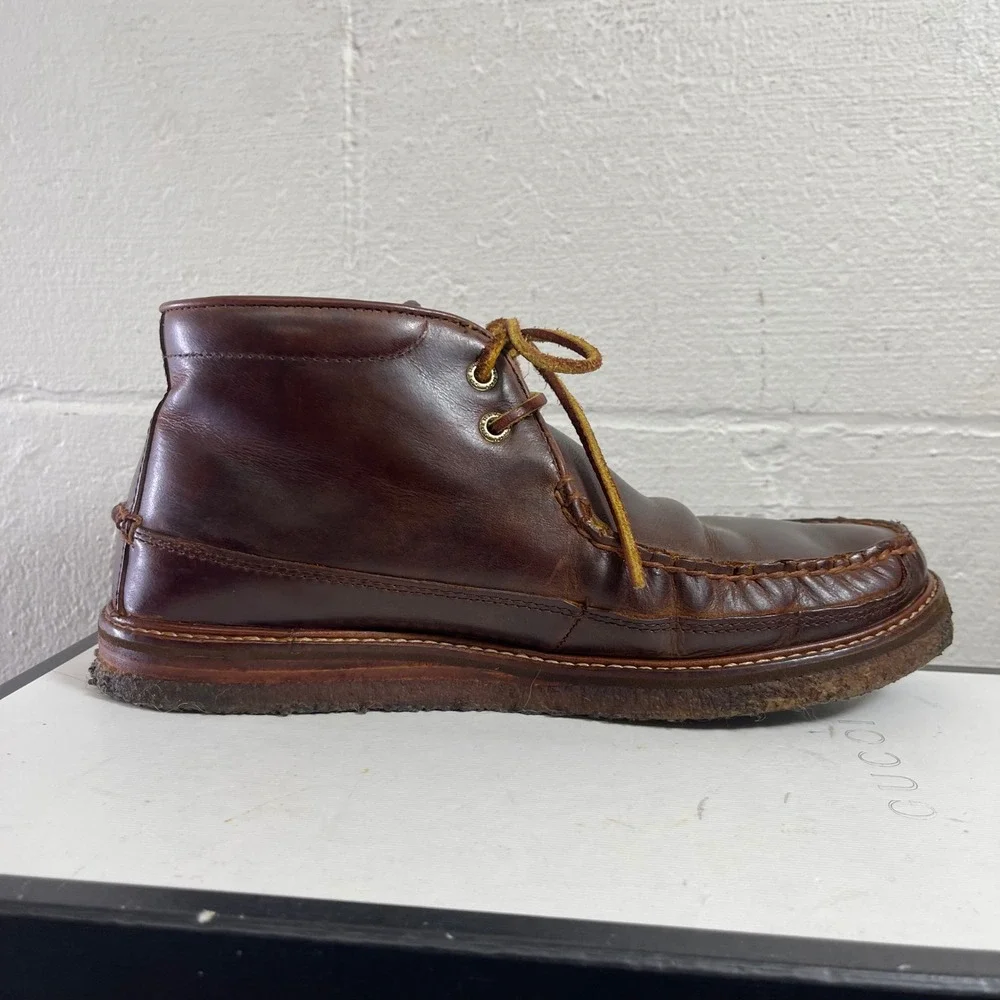 Sperry Top Sider Gold Cup Brown Leather Chukka Boots Lace up Men's Size 8‎ M